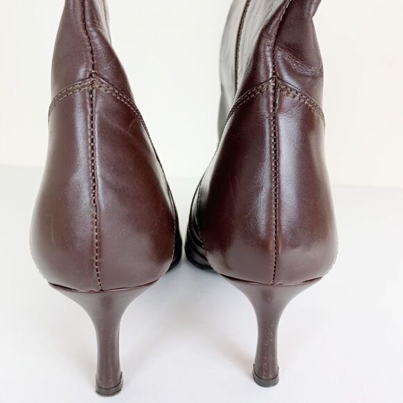 Faconnable Chocolate Brown Short Heeled Boots 6N - Picture 4 of 8